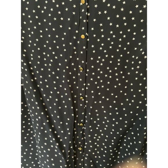 Madewell Star Print Silk Dress XXS Black Short - Picture 8 of 11